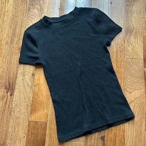 Black Ribbed Tee